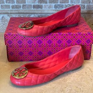 Tory Burch Red Quilted Flats - size 8